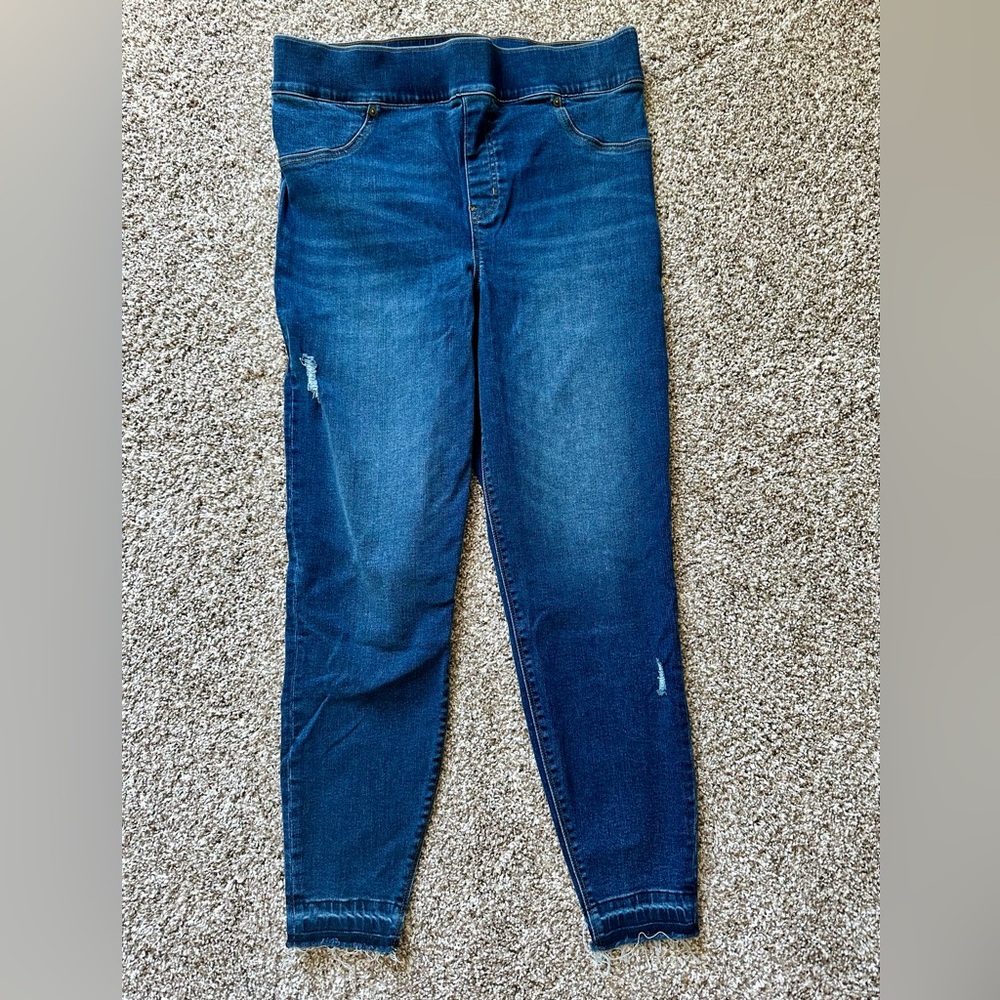Spanx Distressed Skinny Jean, Medium Wash, Size 1x